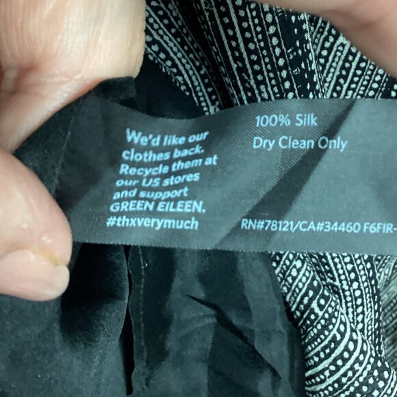 Eileen Fisher Silk Top Marbled Black Sheer w/ Silk black Tank XL - Picture 9 of 11